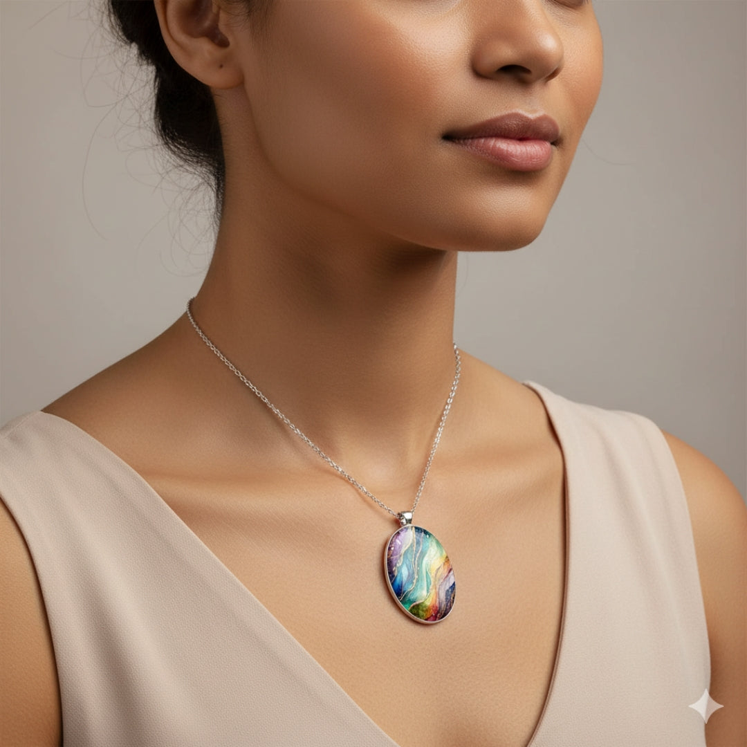 Elegant Colourful Pendant Necklace
