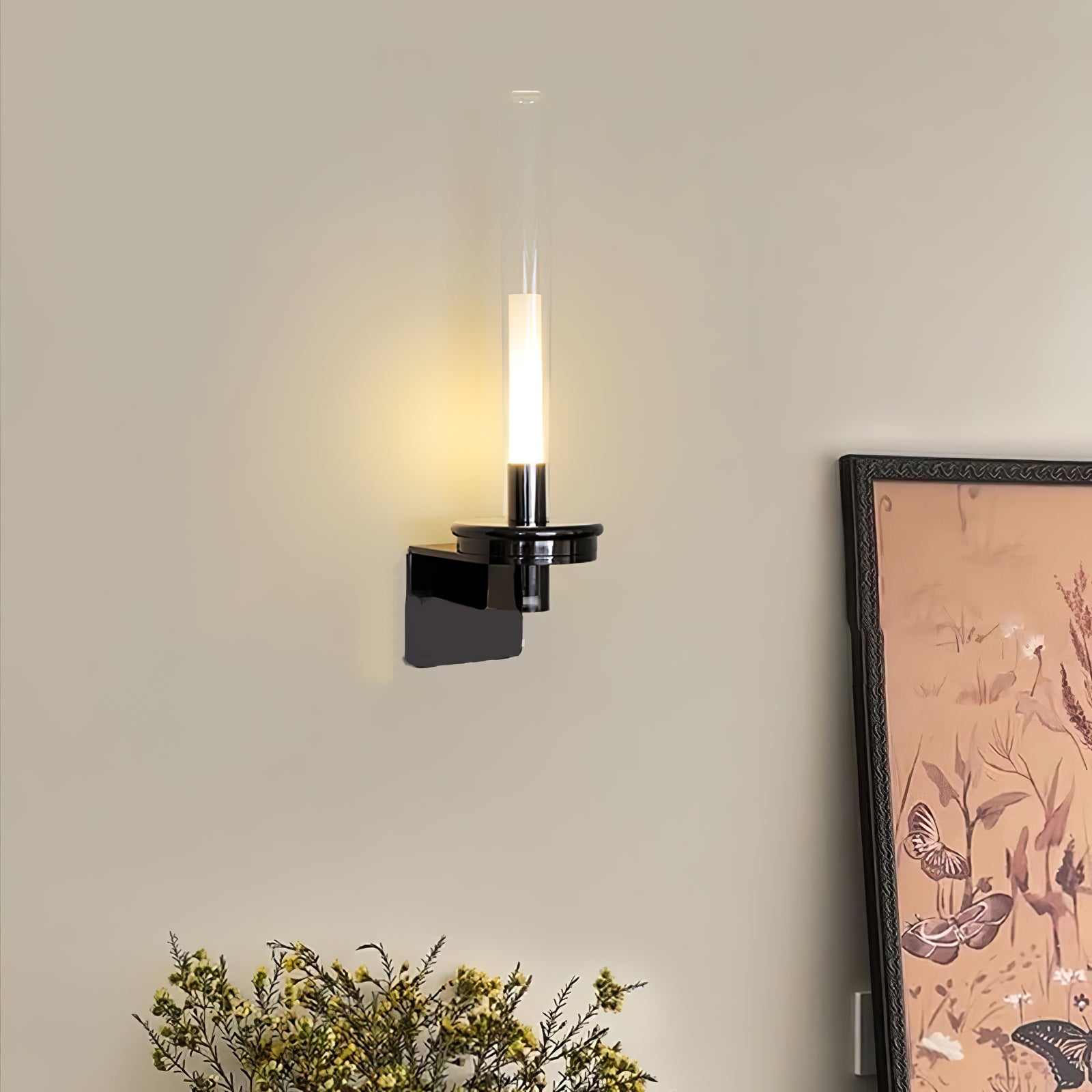 Cylindrical Glass Contemporary Wall Sconce