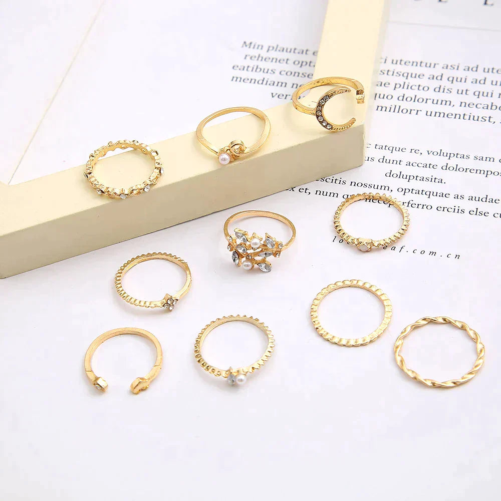 Sparkling Bohemian Statement Ring in Gold
