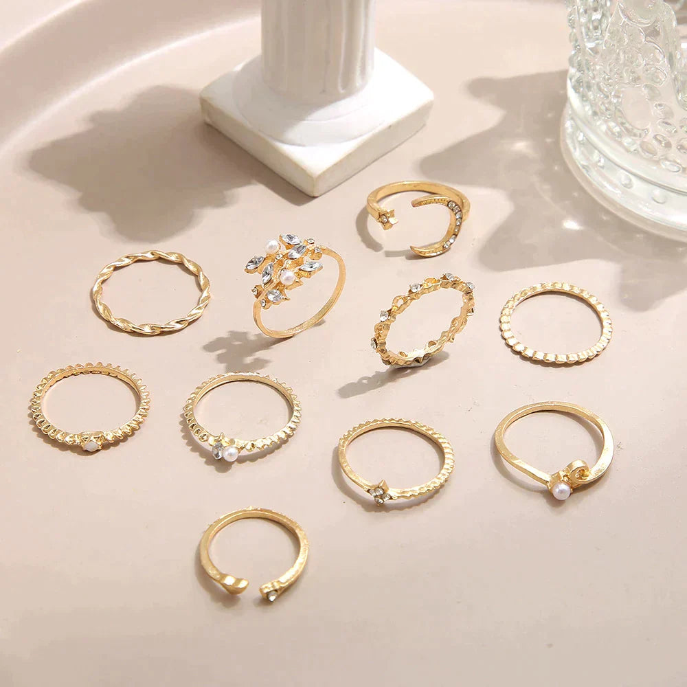 Sparkling Bohemian Statement Ring in Gold