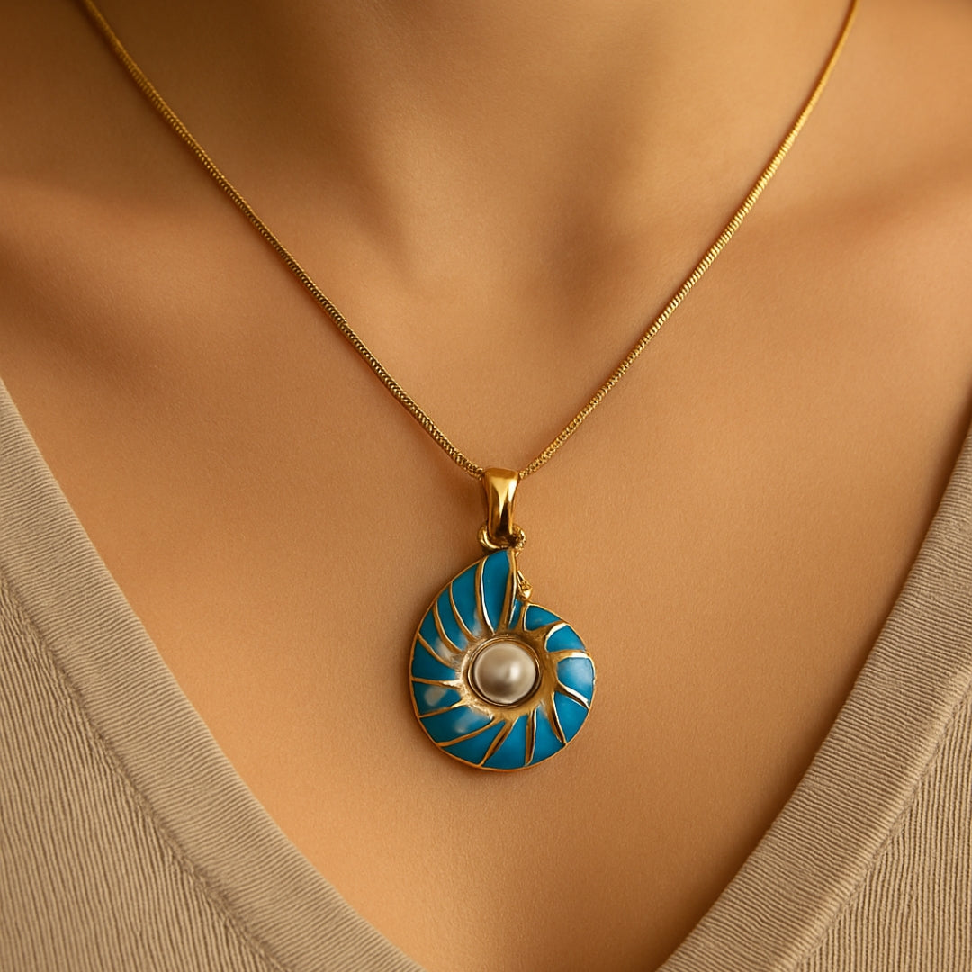 Romantic Blue Pearl Necklace