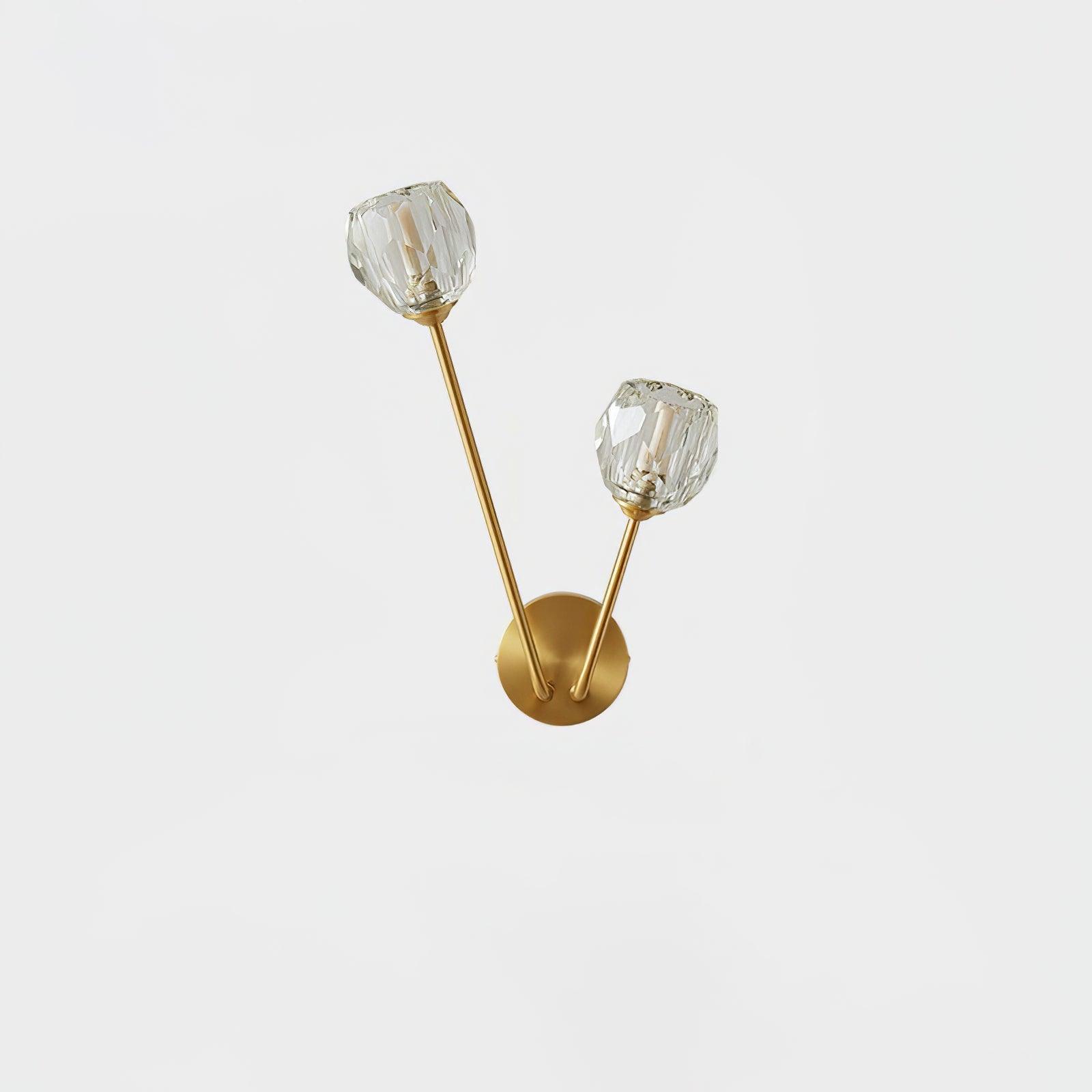 Brass Crystal Branch Contemporary Wall Light