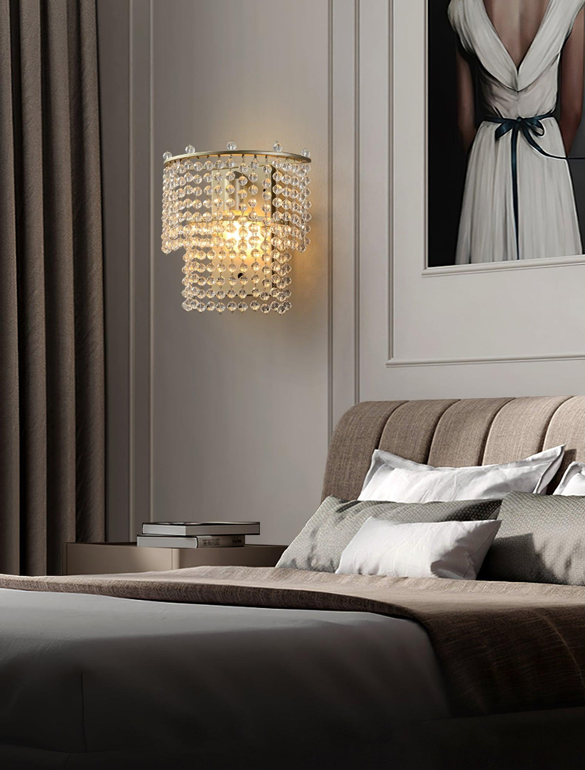 Crystal Waterfall Contemporary Wall Sconce