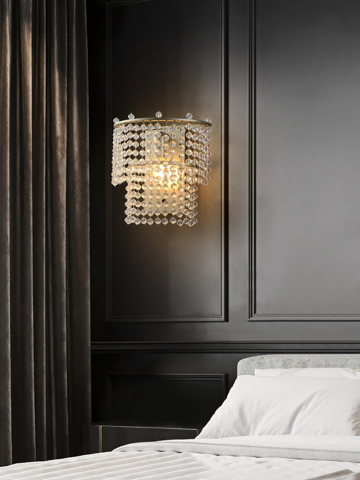 Crystal Waterfall Contemporary Wall Sconce
