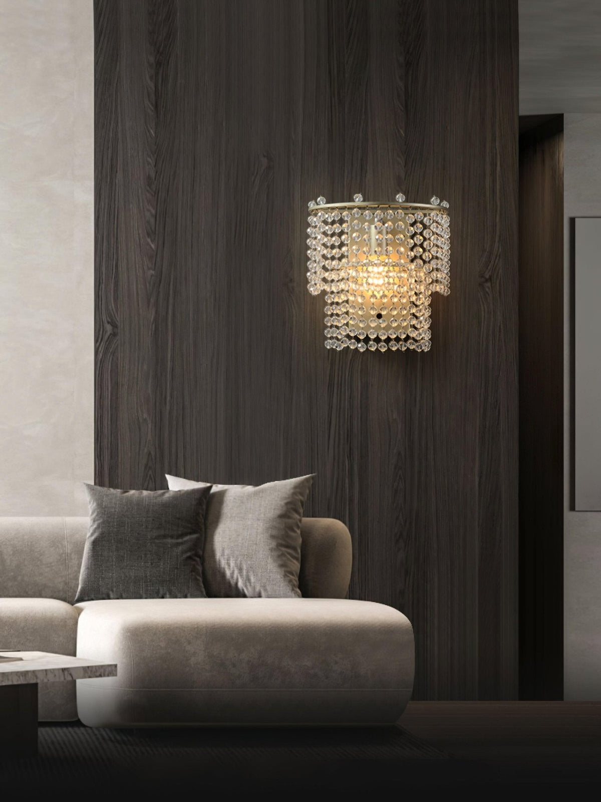 Crystal Waterfall Contemporary Wall Sconce