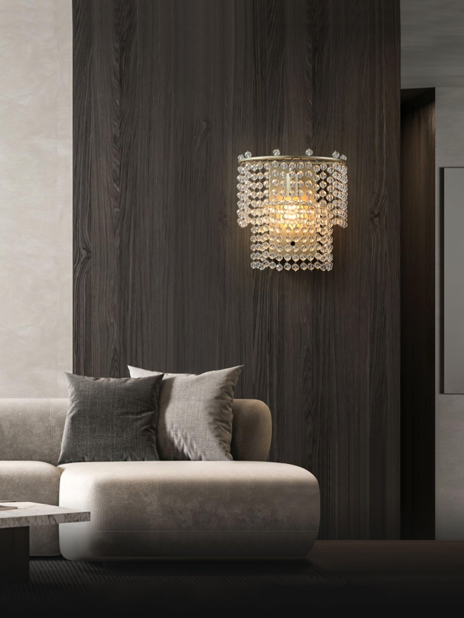 Crystal Waterfall Contemporary Wall Sconce
