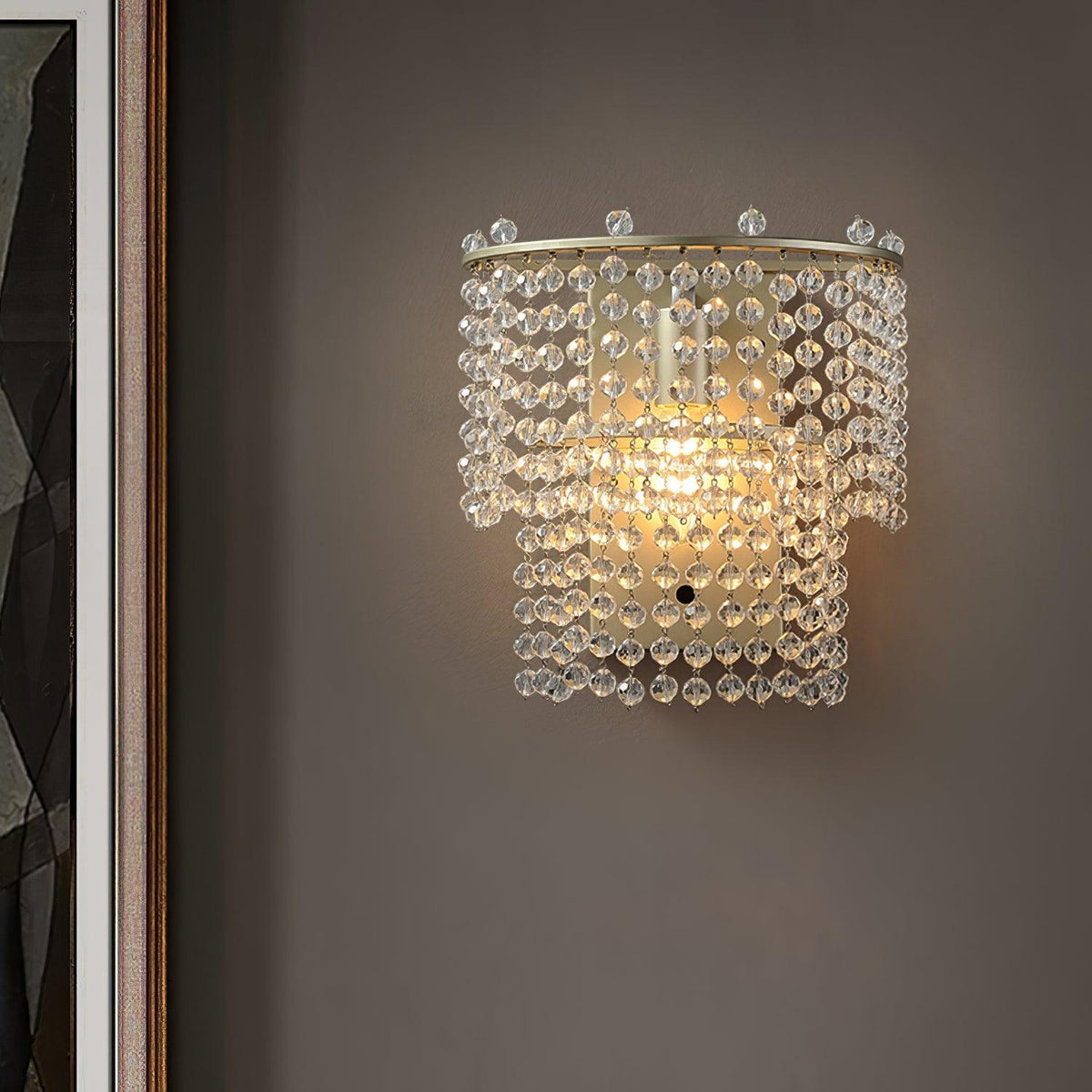 Crystal Waterfall Contemporary Wall Sconce