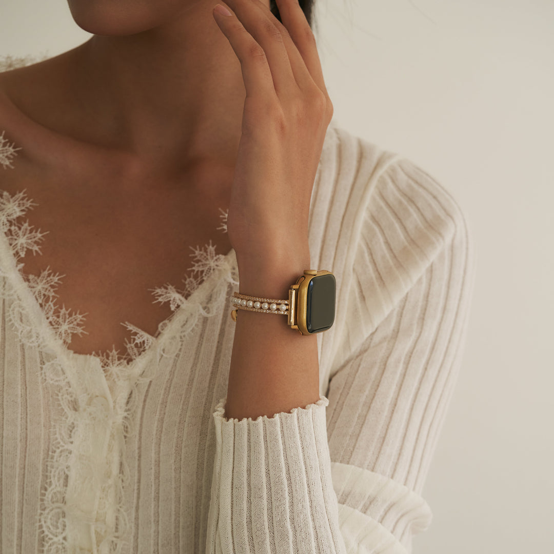 Dazzling Copper Beaded Apple Watch Bands for Women