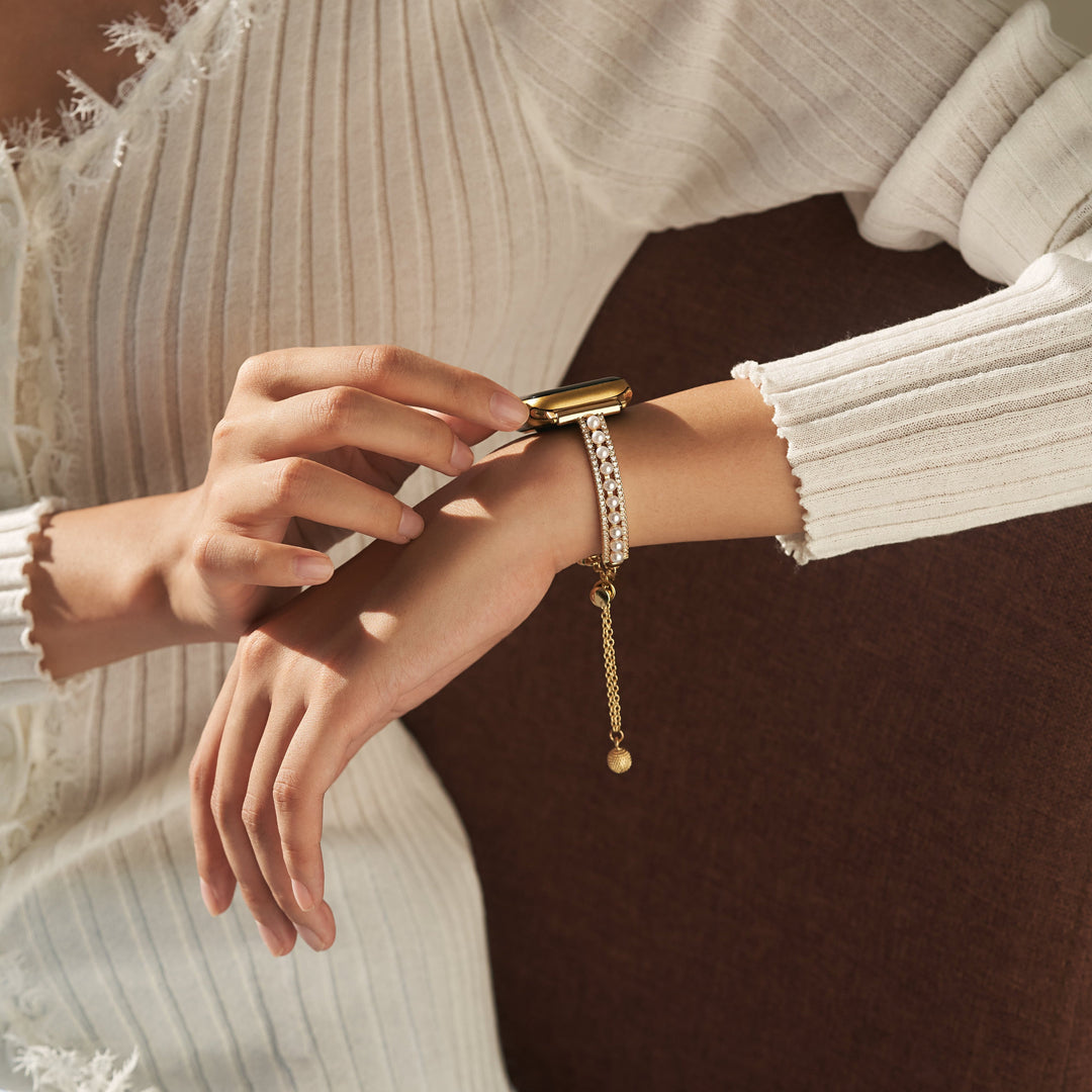 Dazzling Copper Beaded Apple Watch Bands for Women