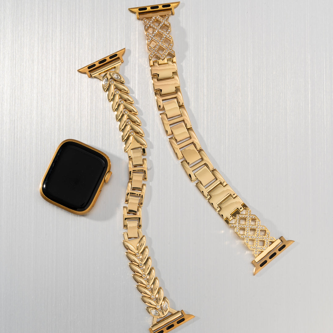 Elegant Metal Hollow Lattice Apple Watch Bands for Women