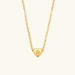 Load image into Gallery viewer, Heart Initial Gold Necklace
