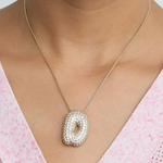 Load image into Gallery viewer, Chunky Bubble Diamond Dazzle Initial Necklaces

