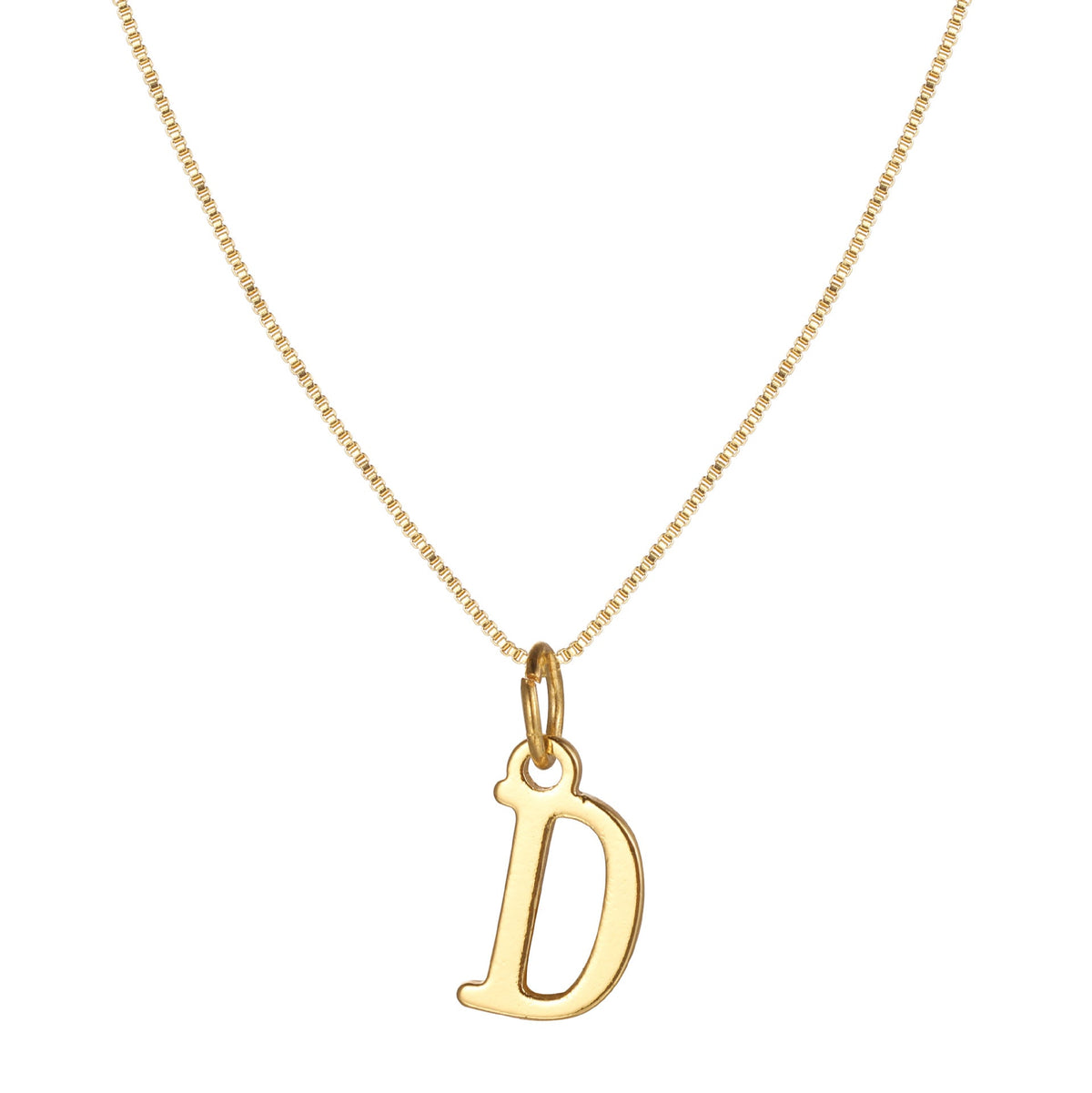 14k Sleek Serif Initial Necklace