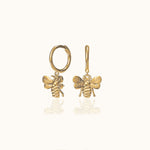 Load image into Gallery viewer, Lien Delicate Bee Hoop Earrings
