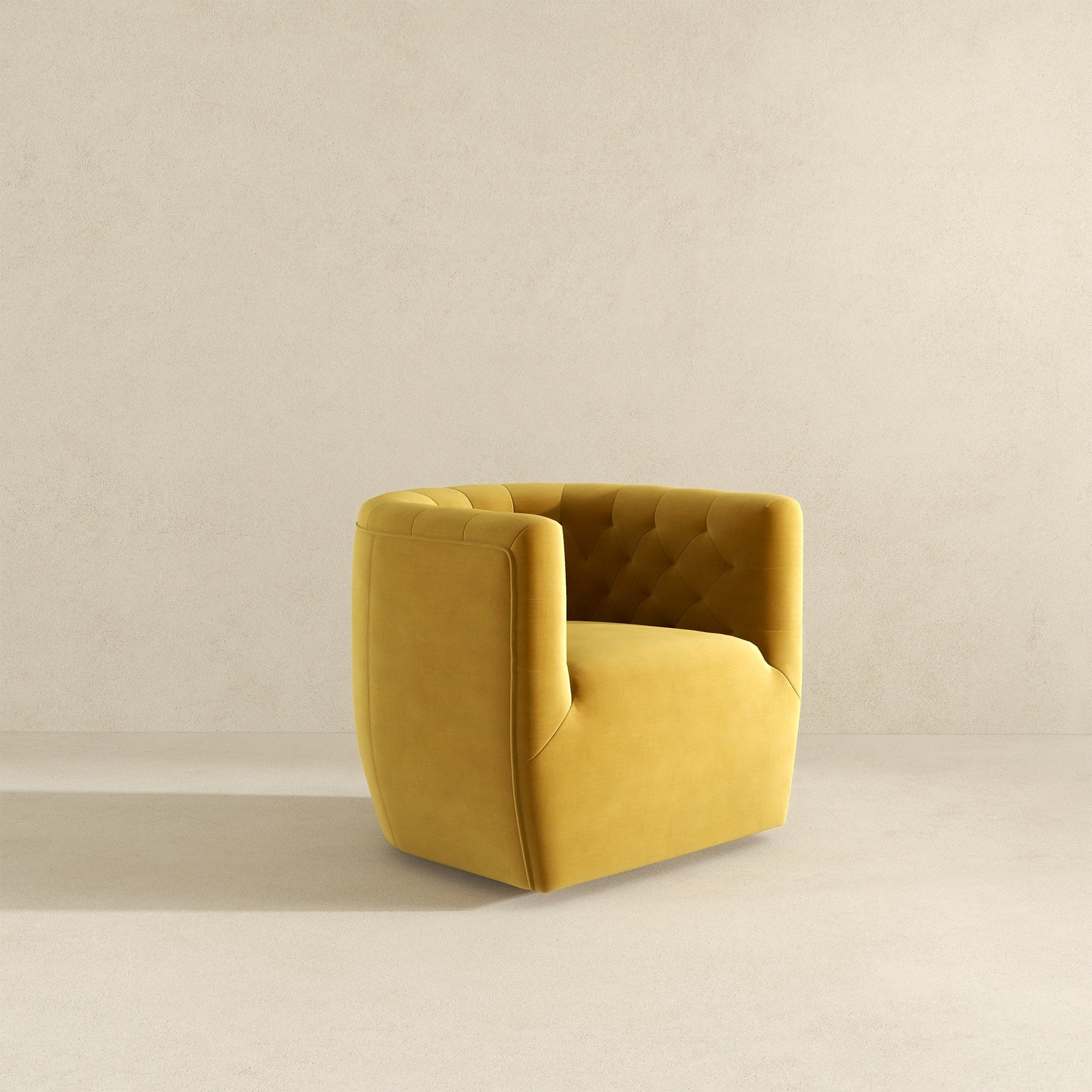 Luxury Gold Velvet Swivel Chair for Stylish Living Spaces