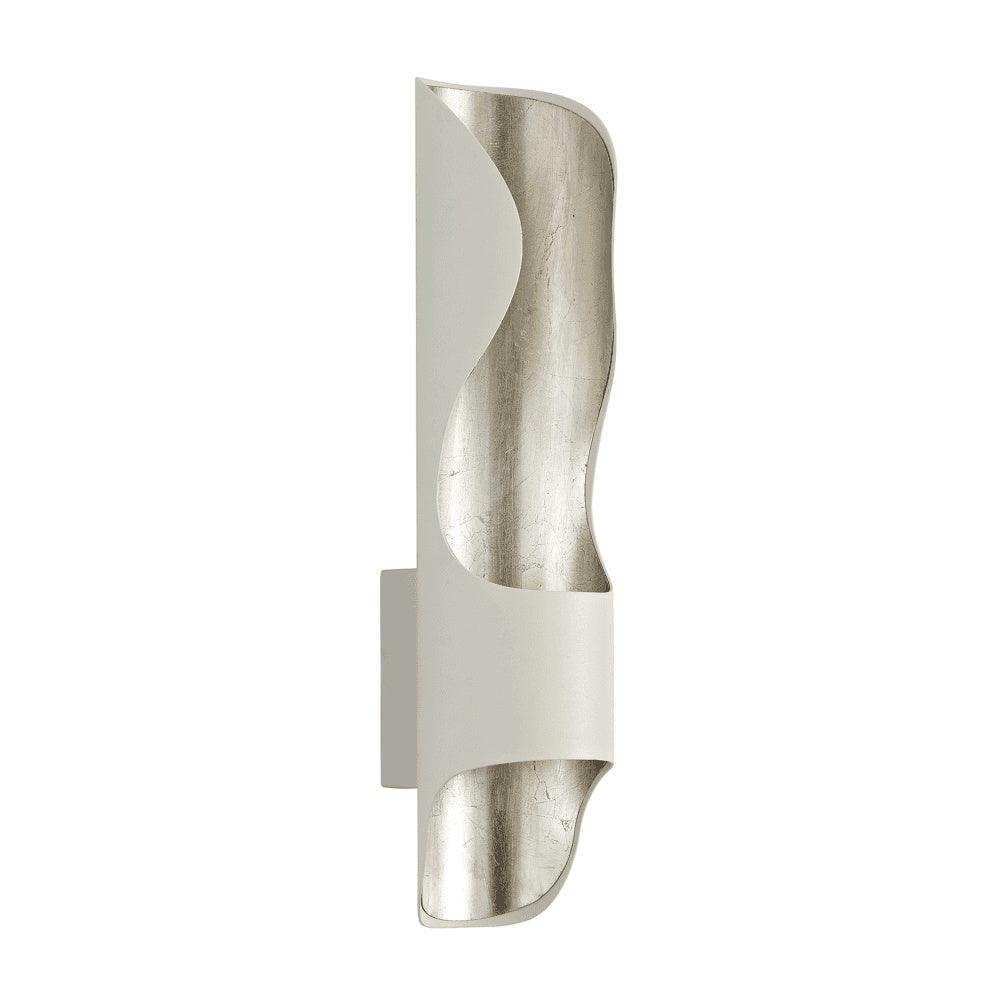 Curved Tubular Cylinder Gold Leaf Wall Sconce