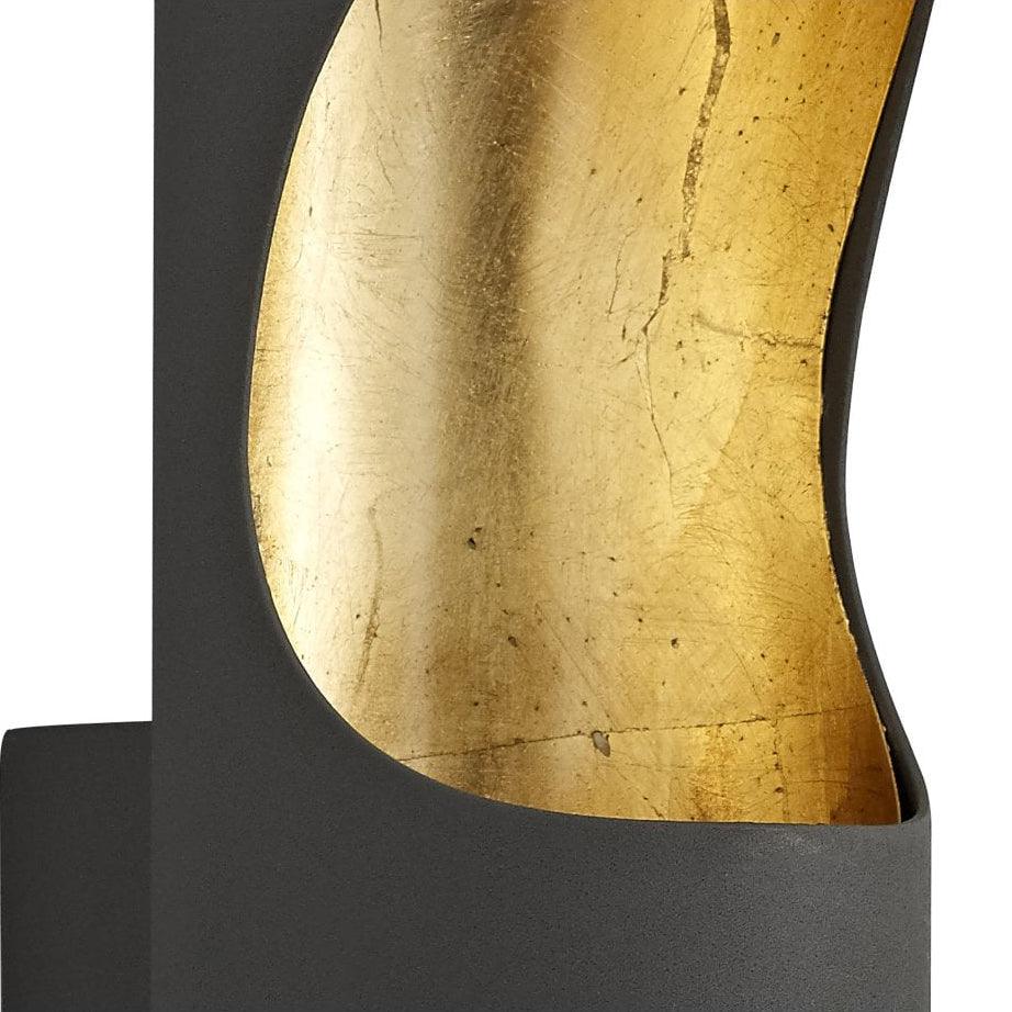 Curved Tubular Cylinder Gold Leaf Wall Sconce