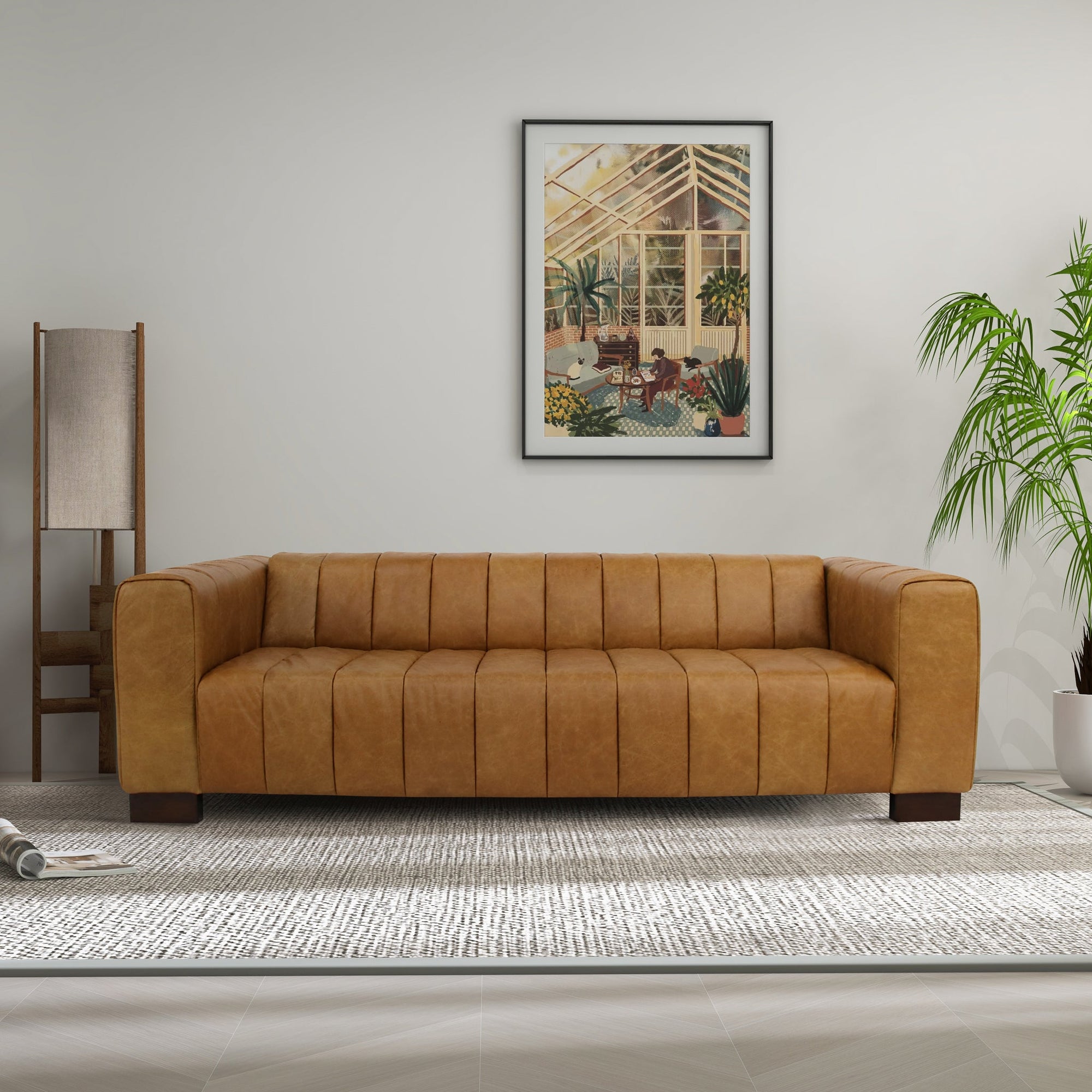 Hudson Heritage Tan Leather Sofa