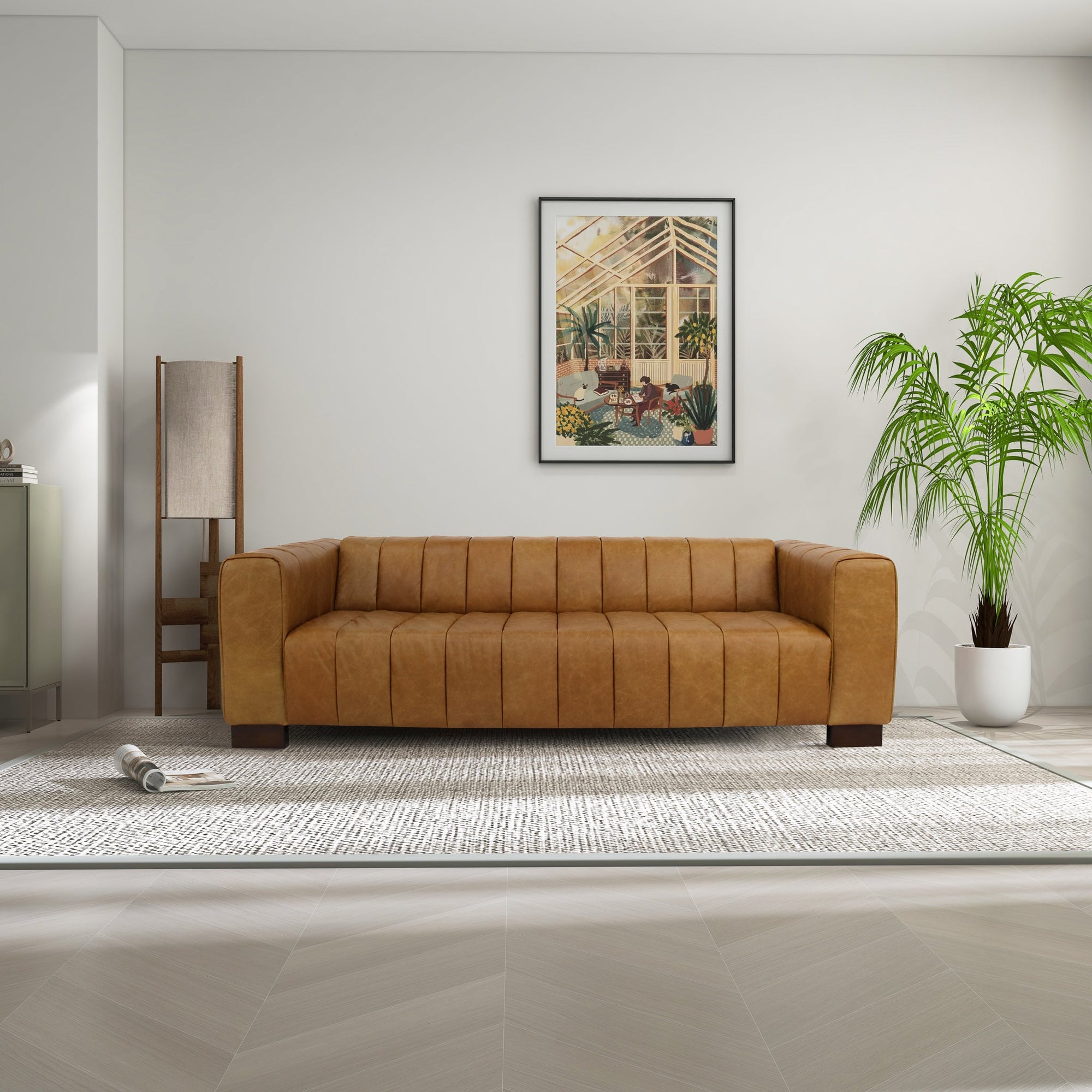 Hudson Heritage Tan Leather Sofa