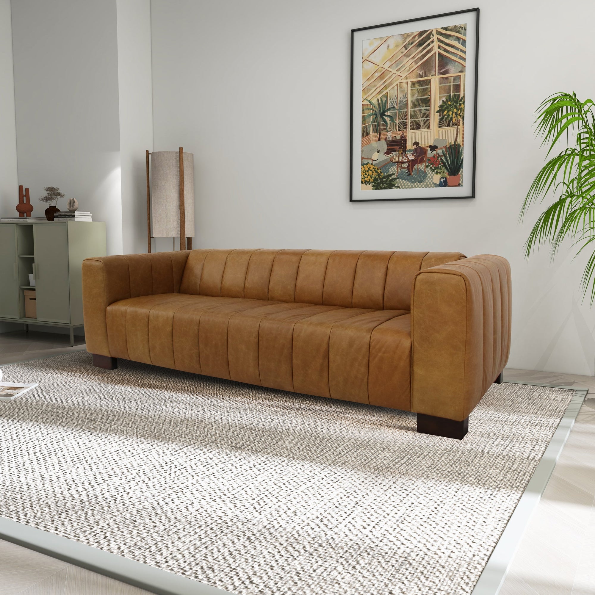 Hudson Heritage Tan Leather Sofa