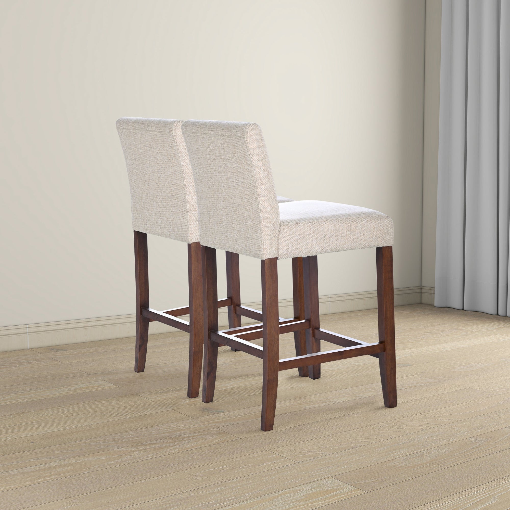 Elegant Dorian Beige Fabric Counter Chairs for Stylish Dining Spaces