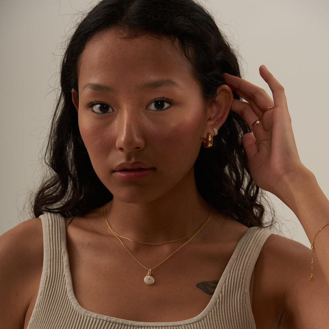 Tomiko Wide CZ Hoop Earrings