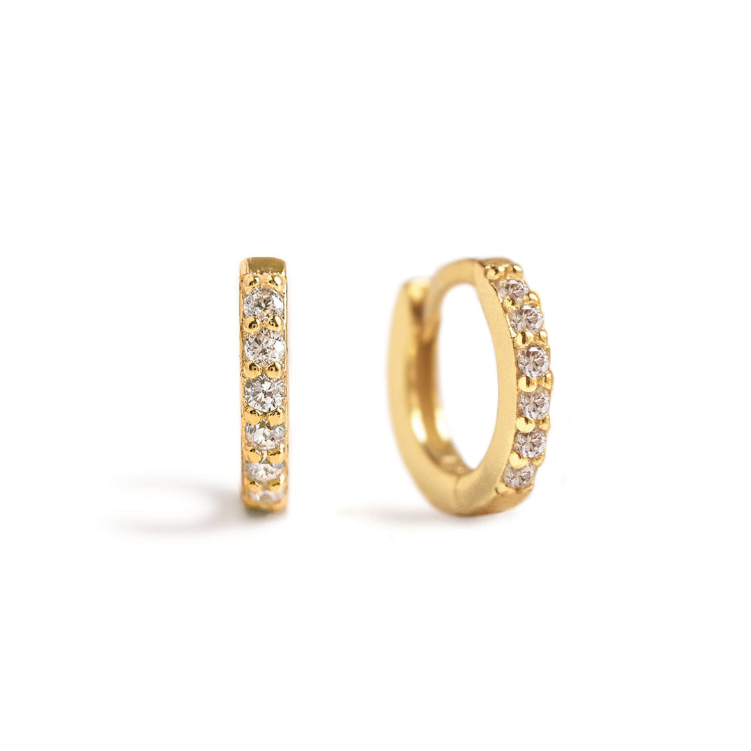 Pave Zirconia Huggie Earrings