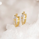 Load image into Gallery viewer, Baguette White Crystal Earrings
