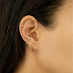 Load image into Gallery viewer, Baguette White Crystal Earrings
