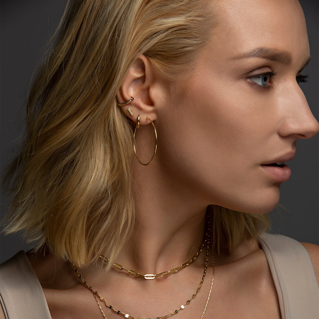 Scarlett Thin Large Hoop Earrings
