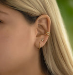 Load image into Gallery viewer, Tiny Clover Pave Stud Earrings
