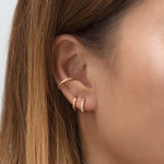 Load image into Gallery viewer, Pave Zirconia Huggie Earrings
