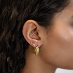 Load image into Gallery viewer, Tiny Clover Pave Stud Earrings
