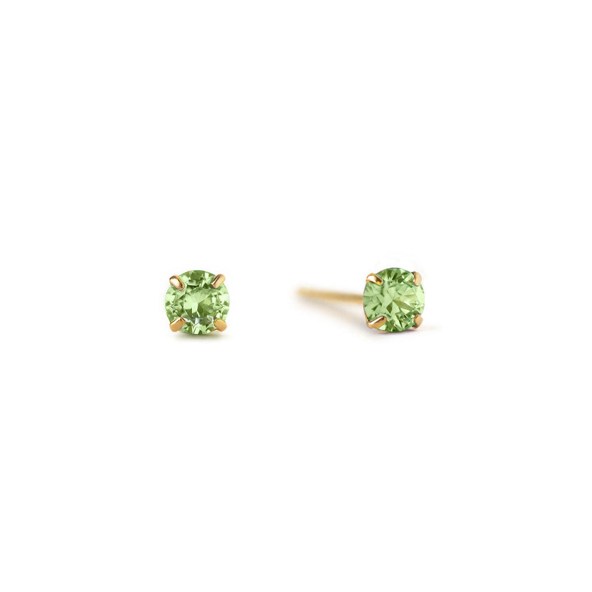 Birthstone tiny stud earrings (peridot)