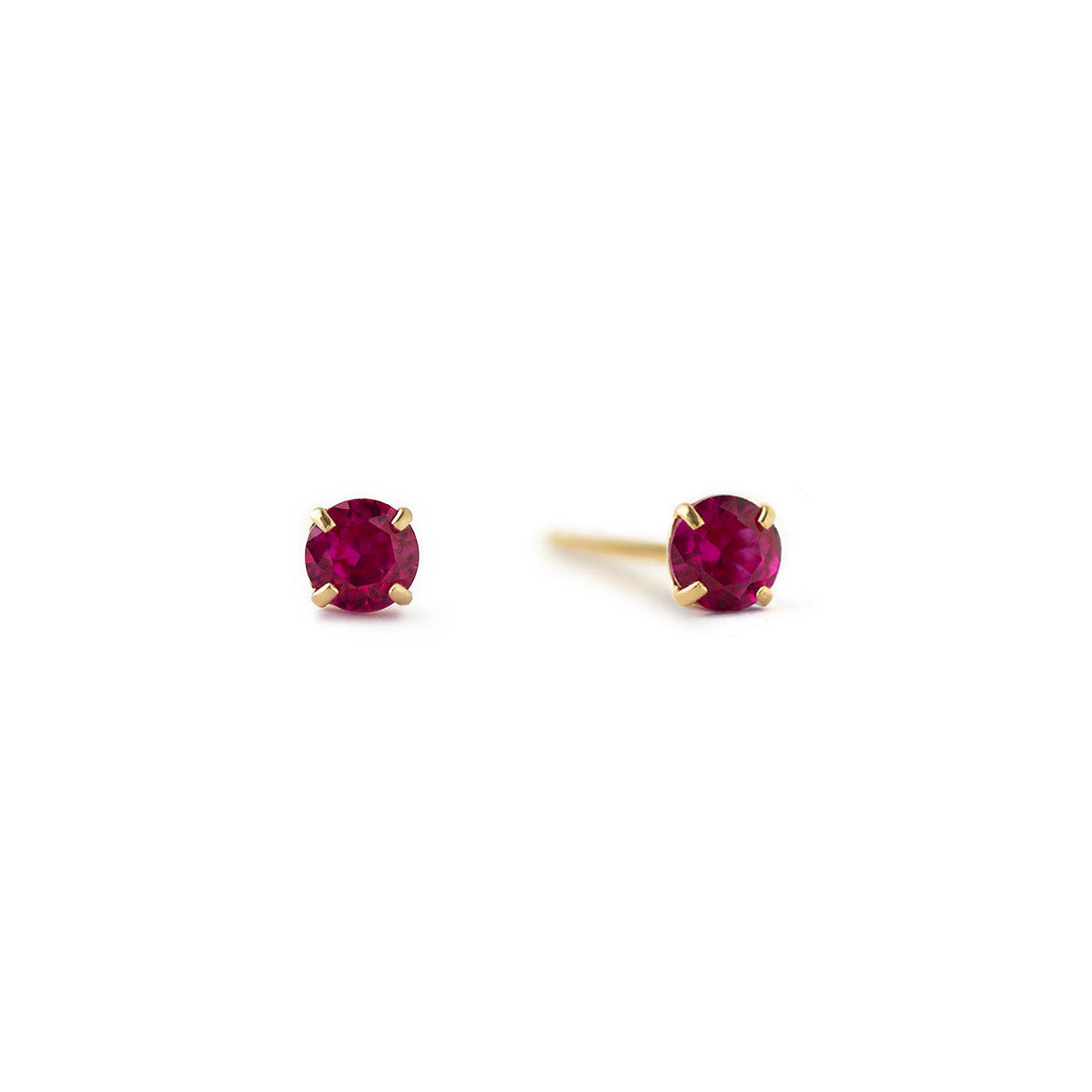 Birthstone tiny stud earrings (ruby)