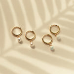 Load image into Gallery viewer, Ling Tiny Pearl Huggies

