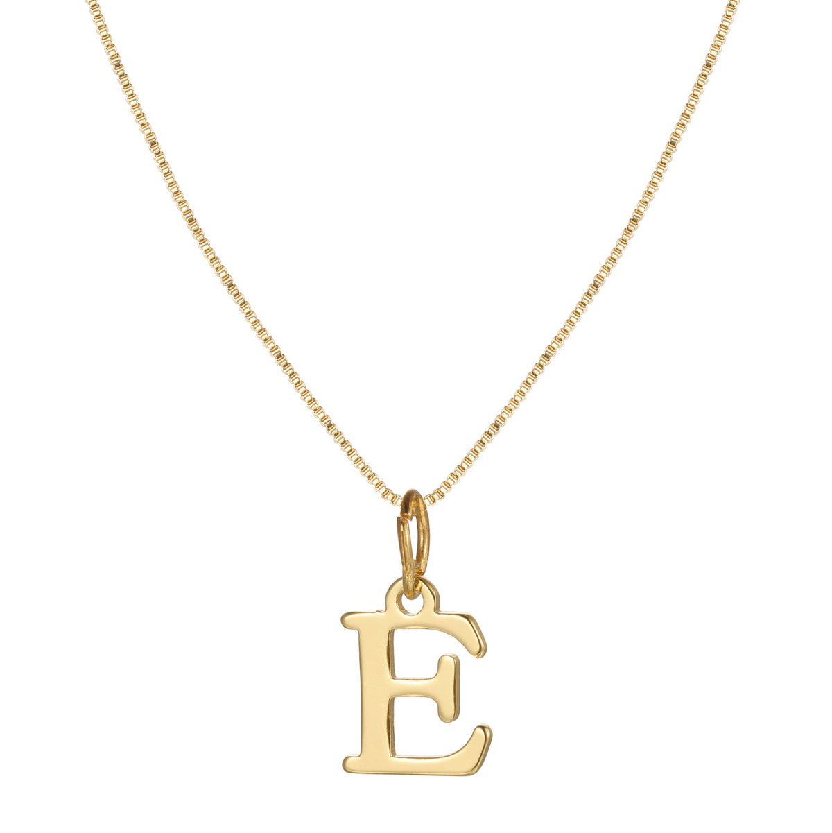 14k Sleek Serif Initial Necklace