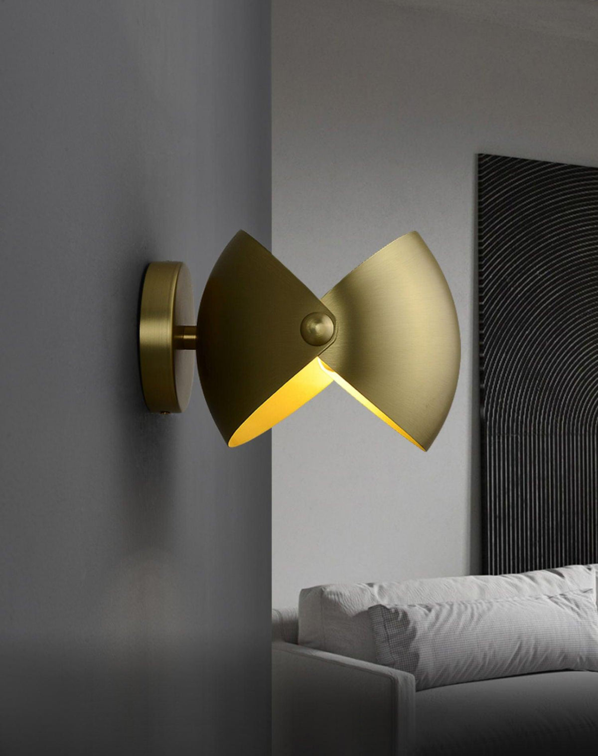 Brass Hemispherical Contemporary Wall Lamp