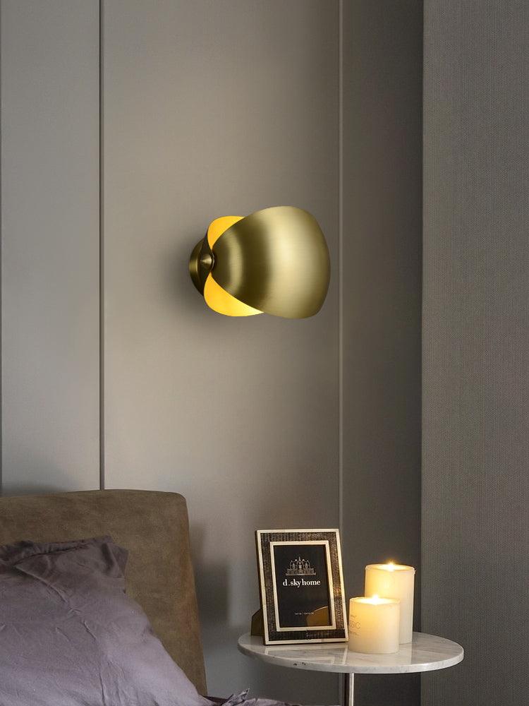 Brass Hemispherical Contemporary Wall Lamp