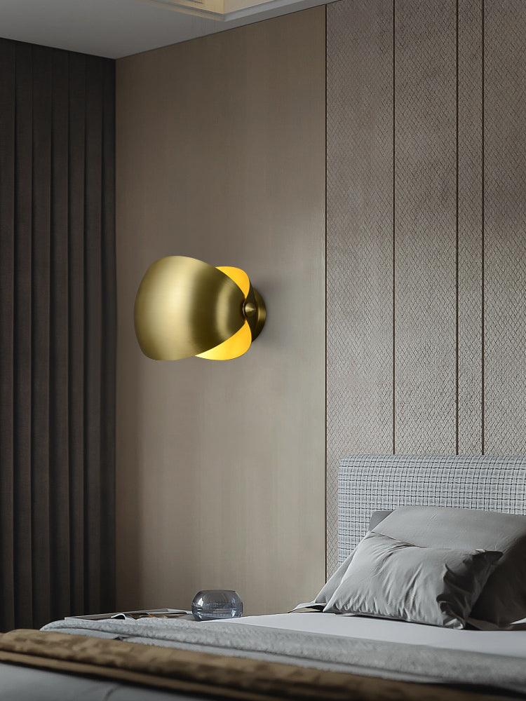 Brass Hemispherical Contemporary Wall Lamp