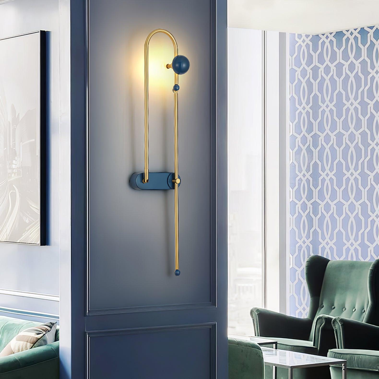 Curved Looped Metal Contemporary Wall Lamp