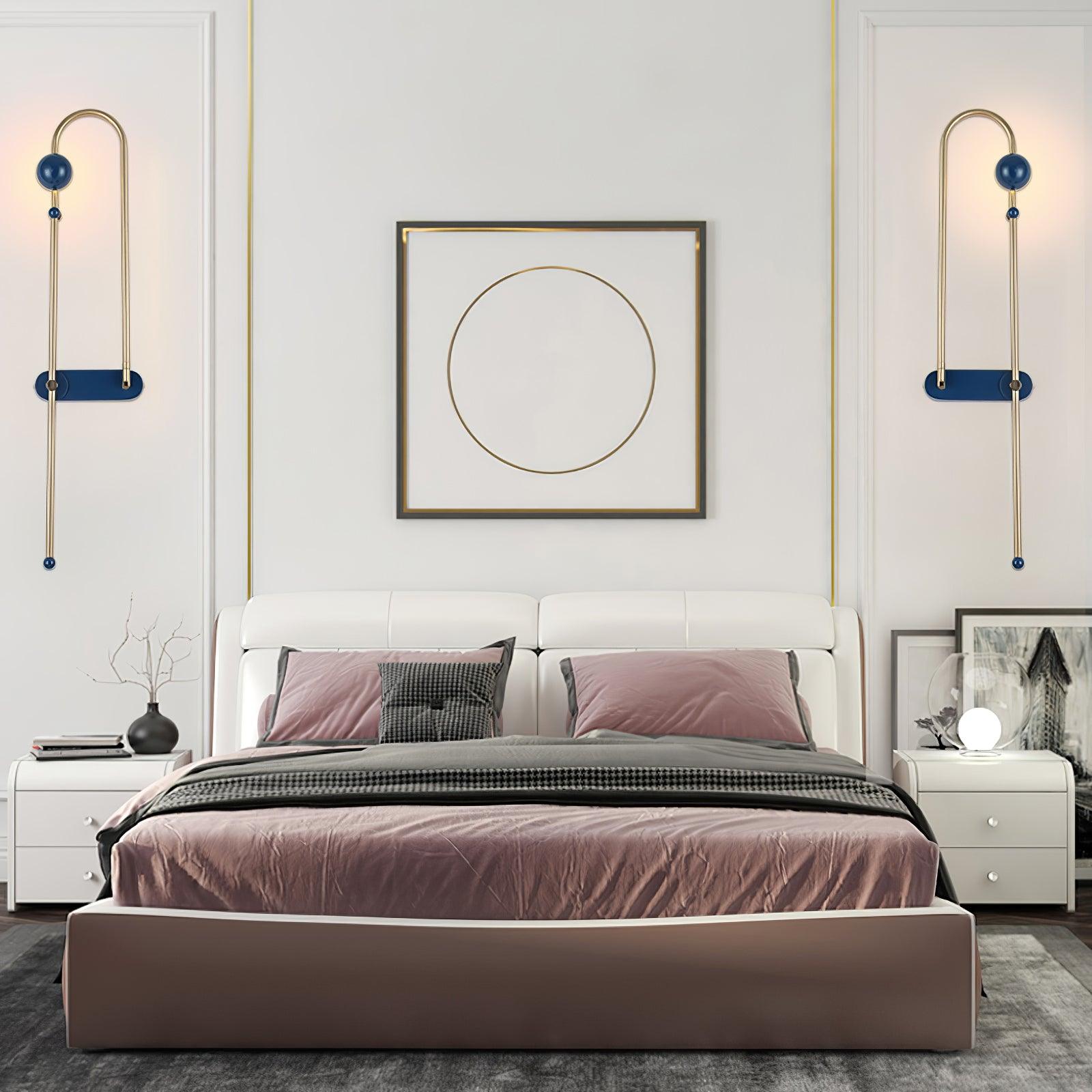 Curved Looped Metal Contemporary Wall Lamp