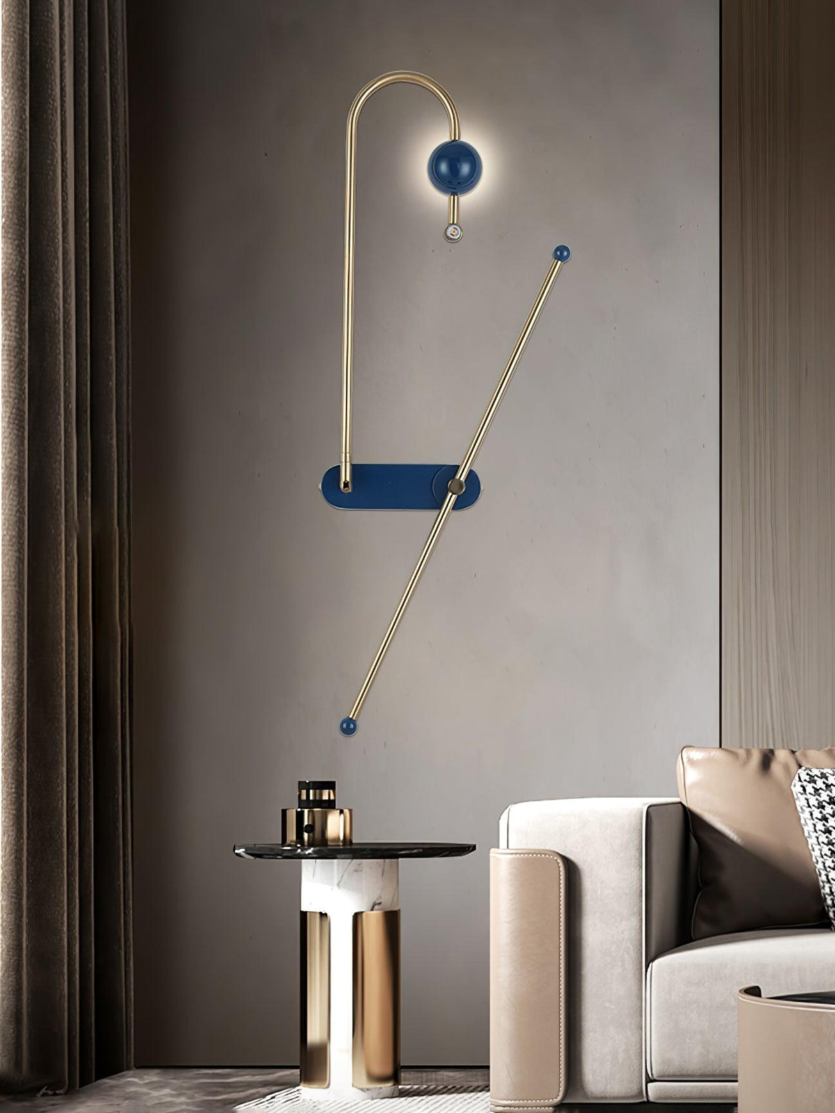 Curved Looped Metal Contemporary Wall Lamp