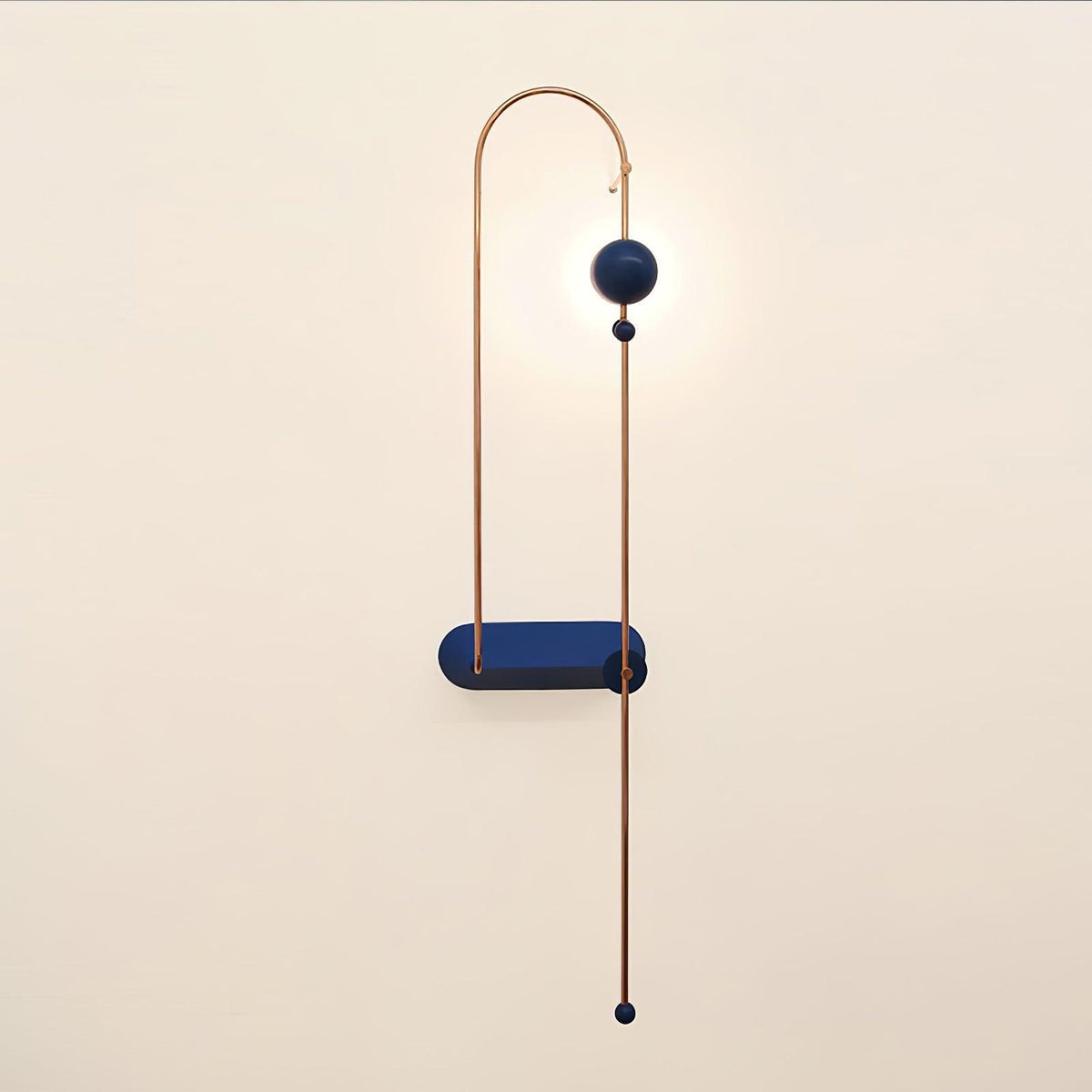 Curved Looped Metal Contemporary Wall Lamp