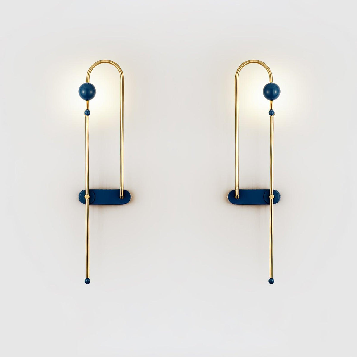 Curved Looped Metal Contemporary Wall Lamp