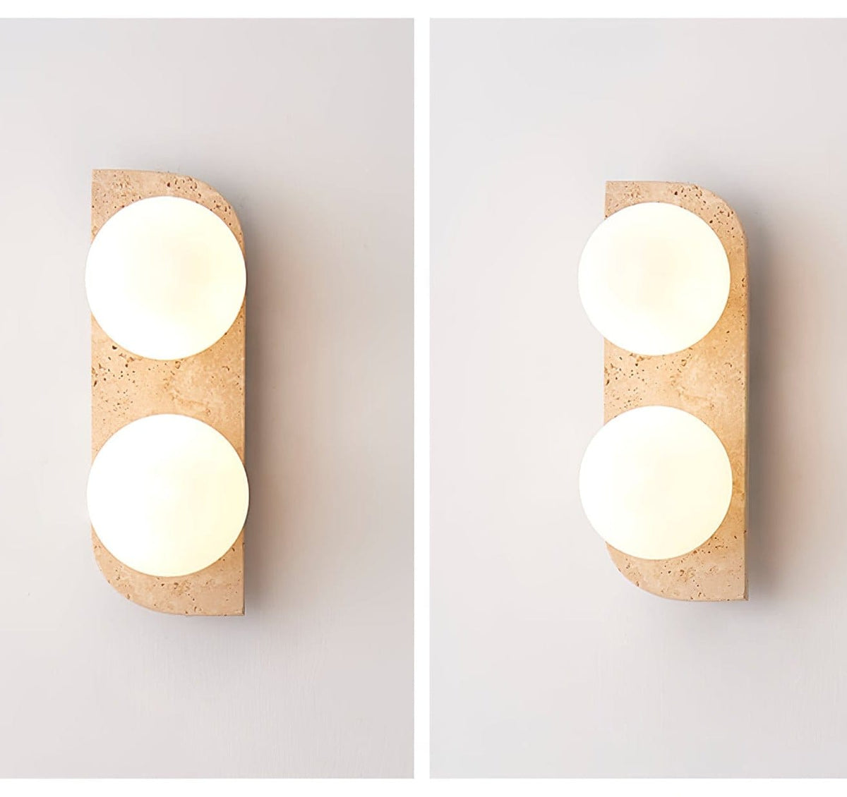 Spherical Travertine Contemporary Wall Light