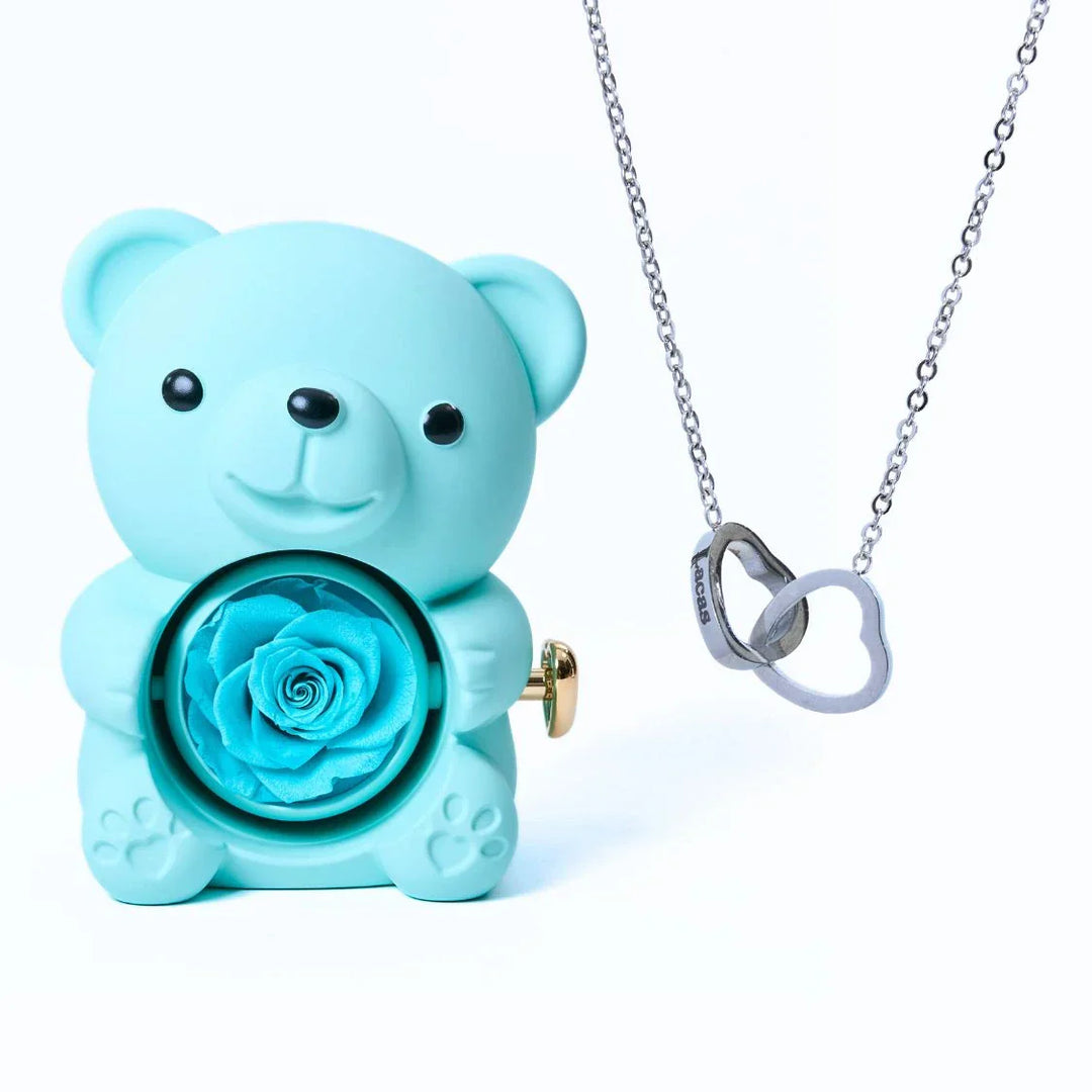 Romantic Bear Personalized Eternal Hearts Necklace