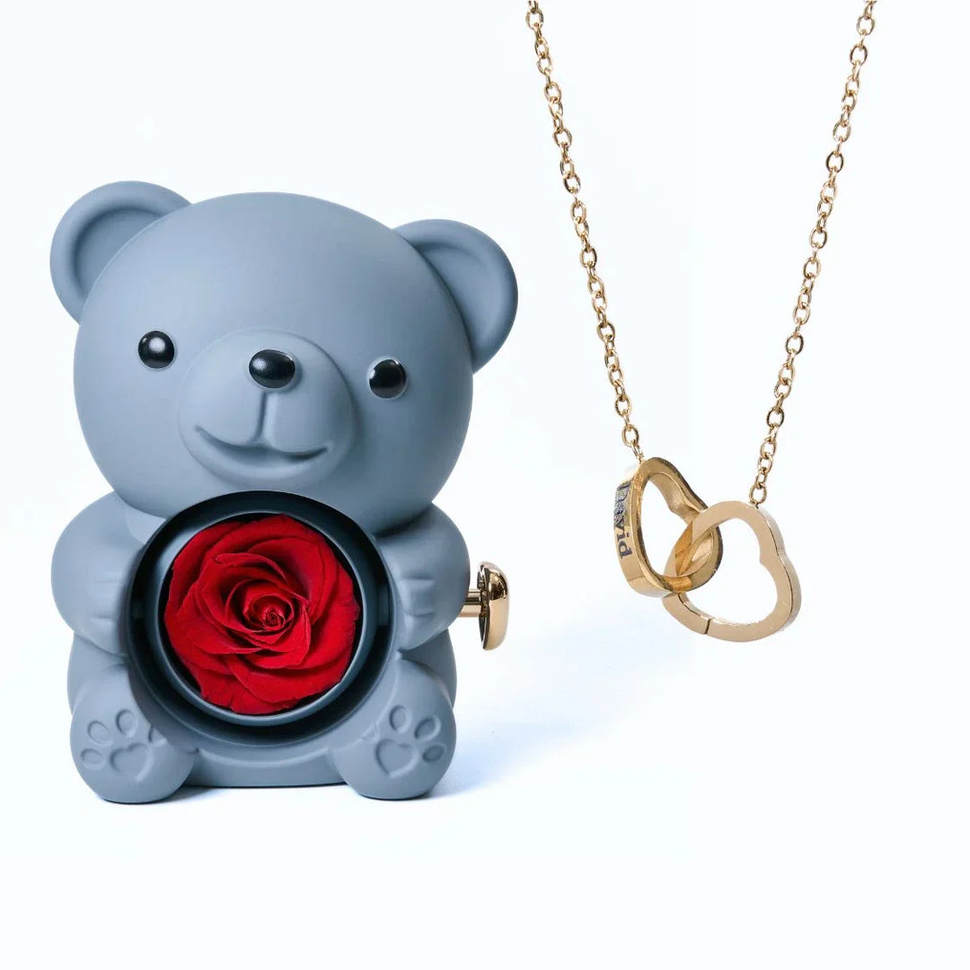 Romantic Bear Personalized Eternal Hearts Necklace