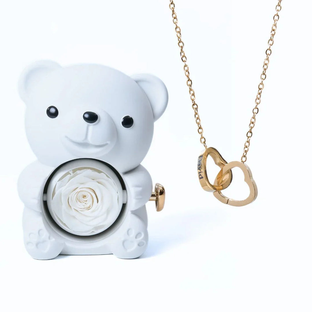 Romantic Bear Personalized Eternal Hearts Necklace