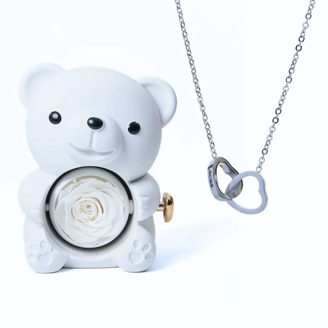 Romantic Bear Personalized Eternal Hearts Necklace
